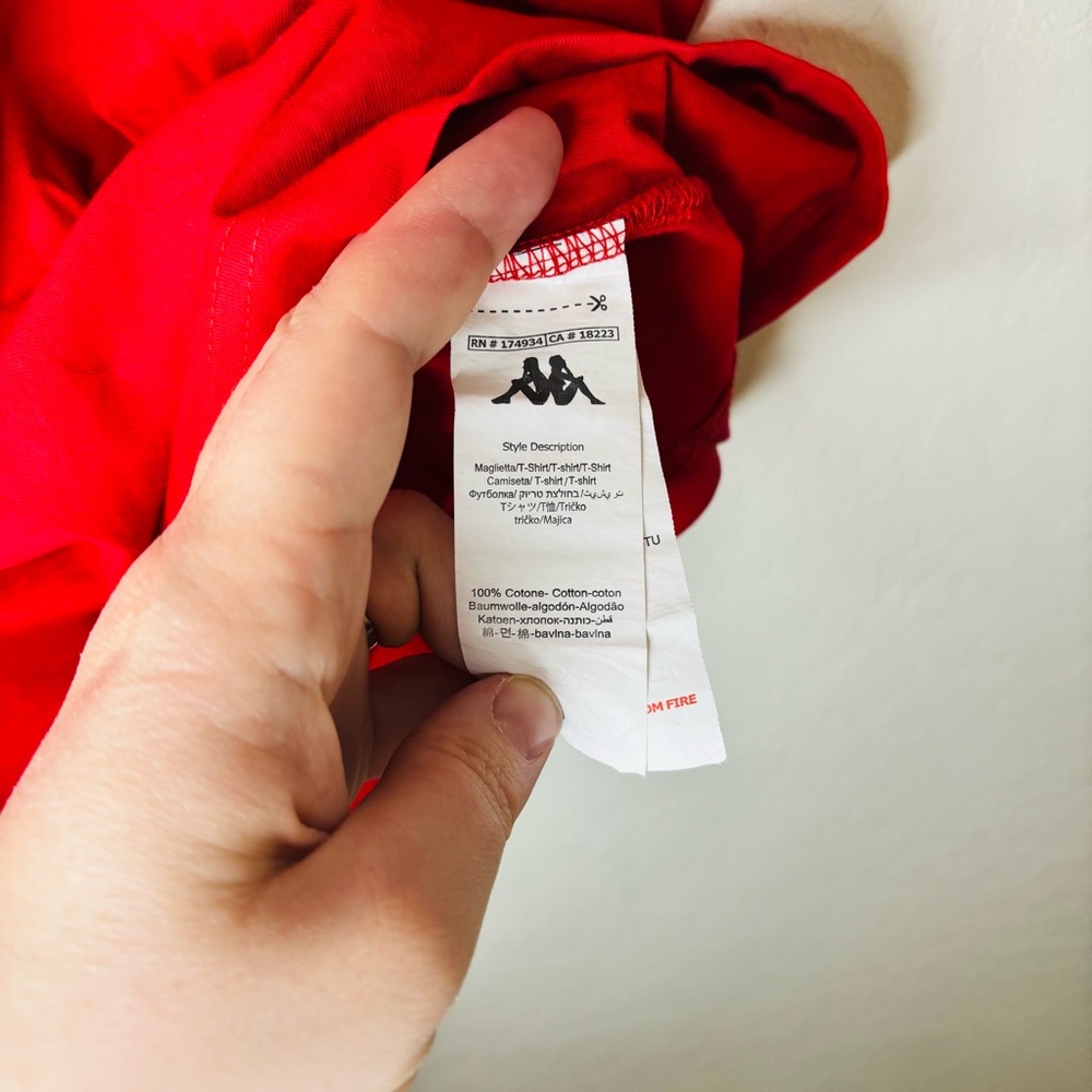 Kappa Red Men's T-Shirt - Picture 5 of 7